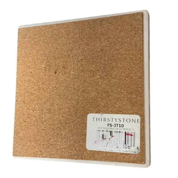 Fleur-De-Lis Thirstystone Cork-Backed Square Coaster - Picture 2 of 2